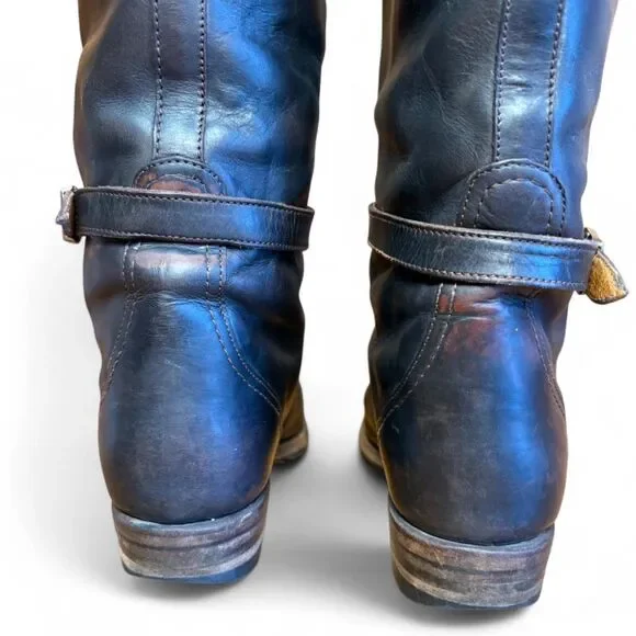 VTG Frye Dorado Dark Brown Leather Tall Riding Boots sz 5.5 Goodyear Welt, Spain - Picture 9 of 13